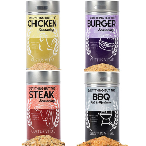 Gourmet Backyard BBQ Favorites - 4 Pack Gourmet Seasonings Gustus Vitae