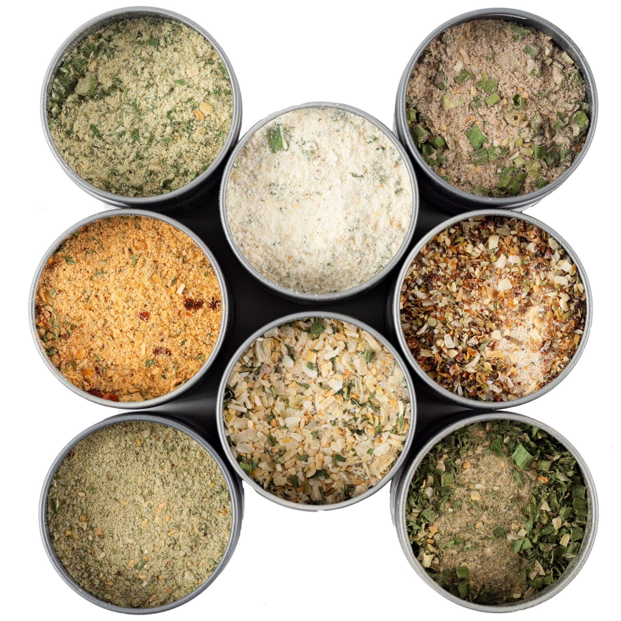 Pantry Starter Kit | Non GMO | Gourmet Spices and Salt | 8 Small Batch Herbs & Spices | Handpacked in Magnetic Tins | Gustus Vitae | #214